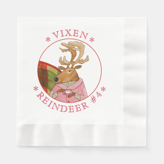 VIXEN RENDIER Gecoineerde lunch papier servetten (Voorkant)