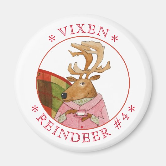 VIXEN RENDIER Ronde magneet (Voorkant)