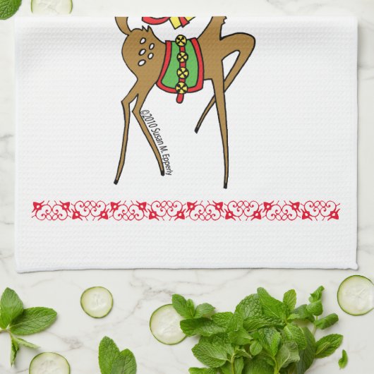 "Vixen"-rendier Theedoek (Gevouwen)