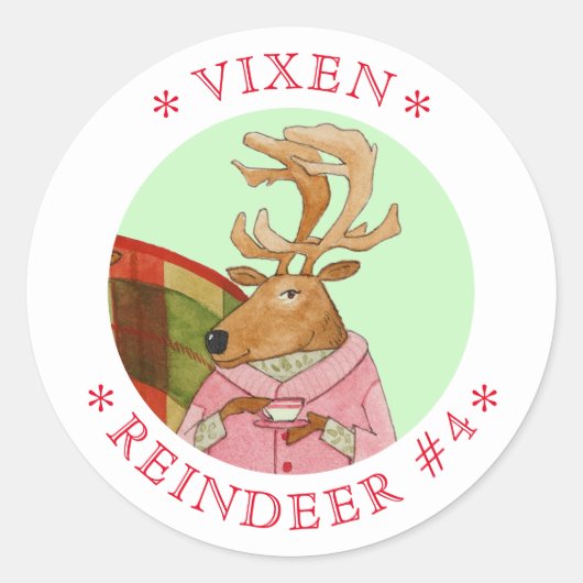 VIXEN RENDIEREN Grote ronde Stickers (Voorkant)
