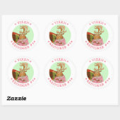 VIXEN RENDIEREN Grote ronde Stickers (Vel)