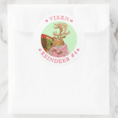VIXEN RENDIEREN Grote ronde Stickers (Tas)