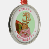 VIXEN RENDIEREN Premium Rond Ornament (Rechts)