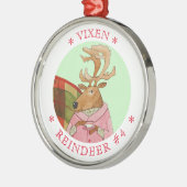 VIXEN RENDIEREN Premium Rond Ornament (Links)