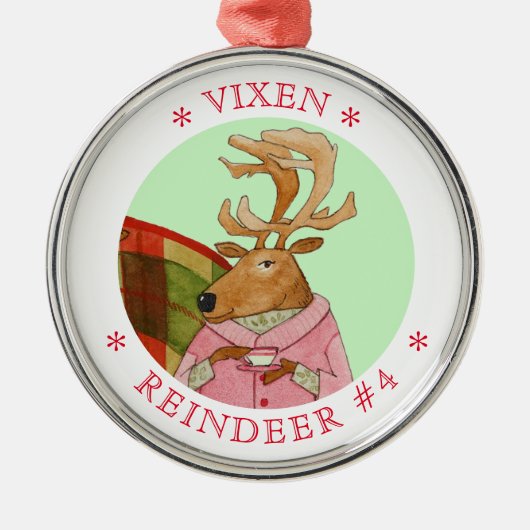 VIXEN RENDIEREN Premium Rond Ornament (Voorkant)