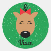 Vixen renindeer Classic Round Sticker (Voorkant)