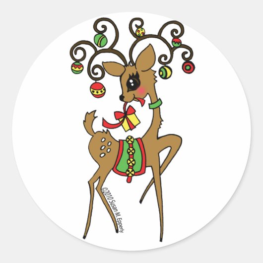 Vixen Ronde Sticker (Voorkant)