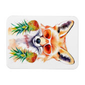 Vixen vos met ondersteboven ananassen magneet (Horizontaal)