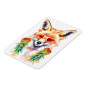 Vixen vos met ondersteboven ananassen magneet (Linkerzijde)