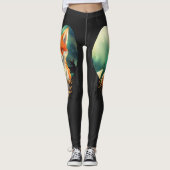 Vixen Vrouw schattige vos met hert silhouet Leggings (Voorkant)