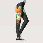 Vixen Vrouw schattige vos met hert silhouet Leggings (Rechts)