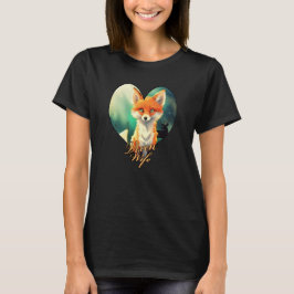 Vixen Vrouw schattige vos met hert silhouet T-shirt
