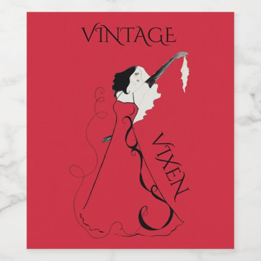  Vixen wijnetiket Wijn Etiket (Enkel label)