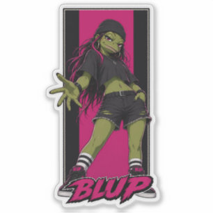 Vixy De Vrouwelijke Stierkikker Streetwear Grafisc Sticker