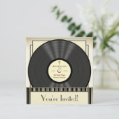 viylfotoserie-uitnodigingen voor microfoons kaart (Staand voorkant)