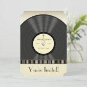  viylfotoserie-uitnodigingen voor microfoons kaart (Staand voorkant)