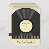  viylfotoserie-uitnodigingen voor microfoons kaart (Voorkant / Achterkant)