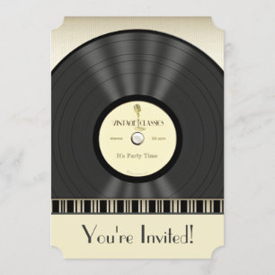  viylfotoserie-uitnodigingen voor microfoons kaart