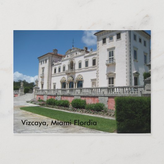 Vizcaya, Miami Flordia Briefkaart (Voorkant)