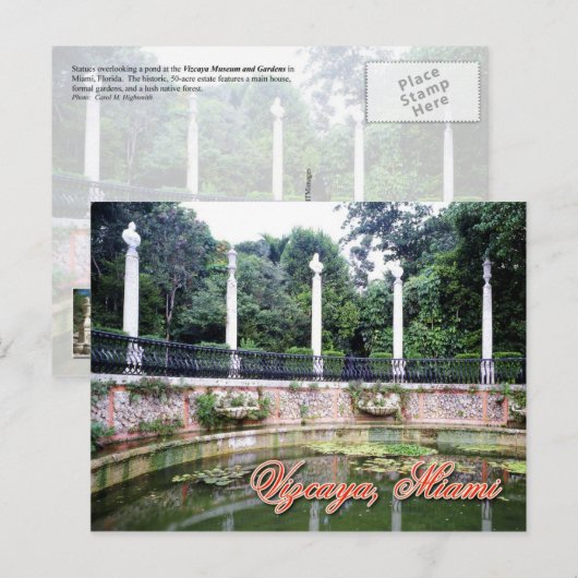 Vizcaya Museum and Gardens, Miami, Florida Briefkaart (Voorkant / Achterkant)