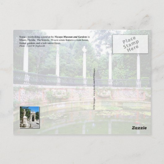 Vizcaya Museum and Gardens, Miami, Florida Briefkaart (Achterkant)