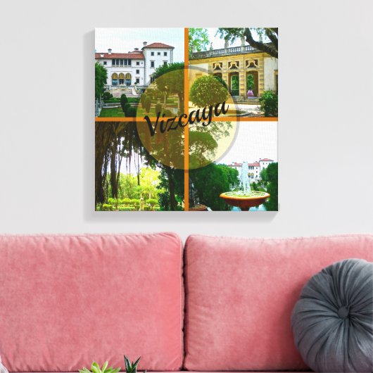 Vizcaya Museum en Botanische Garden Miami Florida Canvas Afdruk (Insitu (Woonkamer))