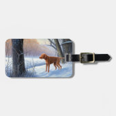 Vizla laat het sneeuwen Kerstmis Bagagelabel (Voorkant horizontaal)
