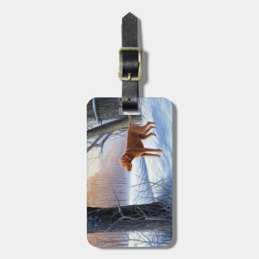 Vizla laat het sneeuwen Kerstmis Bagagelabel (Voorkant verticaal)