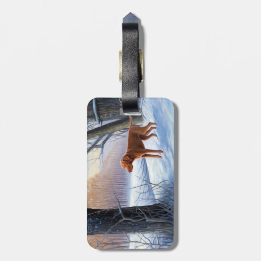 Vizla laat het sneeuwen Kerstmis Bagagelabel (Achterkant verticaal)