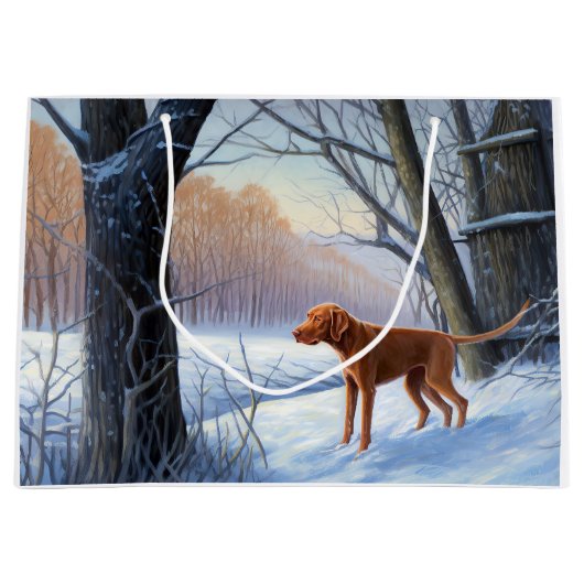 Vizla laat het sneeuwen Kerstmis Groot Cadeauzakje (Voorkant)