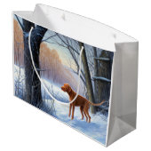 Vizla laat het sneeuwen Kerstmis Groot Cadeauzakje (Achterkant Gekanteld)