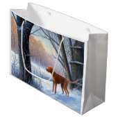 Vizla laat het sneeuwen Kerstmis Groot Cadeauzakje (Voorkant Gekanteld)