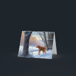 Vizla laat het sneeuwen Kerstmis Kaart<br><div class="desc">Ervaar de vreugde van de winter met onze "Let It Snow! Hond in Sneeuw" ontwerp! Dit heerlijke product vangt de grillige geest van honden die in de sneeuw spelen, en voegt een vleugje winterwonder toe aan je dag. Of je nu een hondenliefhebber bent of gewoon van de magie van sneeuwval...</div>