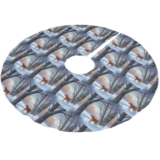 Vizla laat het sneeuwen Kerstmis Kerstboom Rok (Gekanteld)