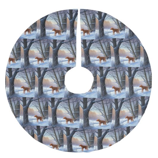 Vizla laat het sneeuwen Kerstmis Kerstboom Rok (Voorkant)