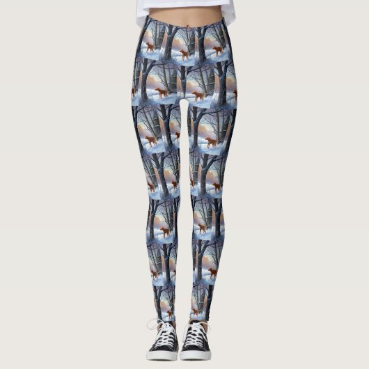 Vizla Laat het Sneeuwen Kerstmis Leggings (Voorkant)