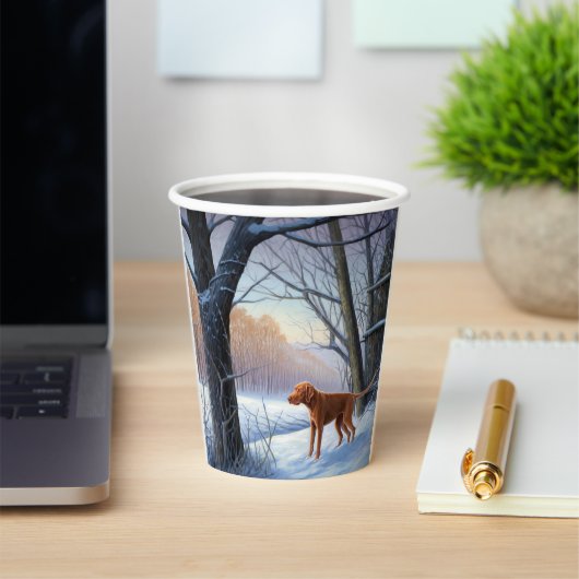 Vizla laat het sneeuwen Kerstmis Papieren Bekers (Insitu)