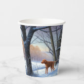 Vizla laat het sneeuwen Kerstmis Papieren Bekers (Voorkant)