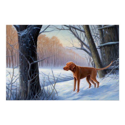 Vizla laat het sneeuwen Kerstmis Perfect Poster (Voorkant)