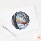 Vizla Laat het Sneeuwen Kerstmis Ronde Sticker (Envelop)