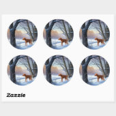 Vizla Laat het Sneeuwen Kerstmis Ronde Sticker (Vel)