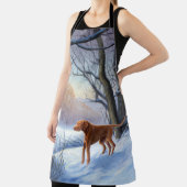 Vizla laat het sneeuwen Kerstmis Schort (Insitu)