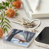 Vizla laat het sneeuwen Kerstmis Sleutelhanger (Voorkant Rechts)