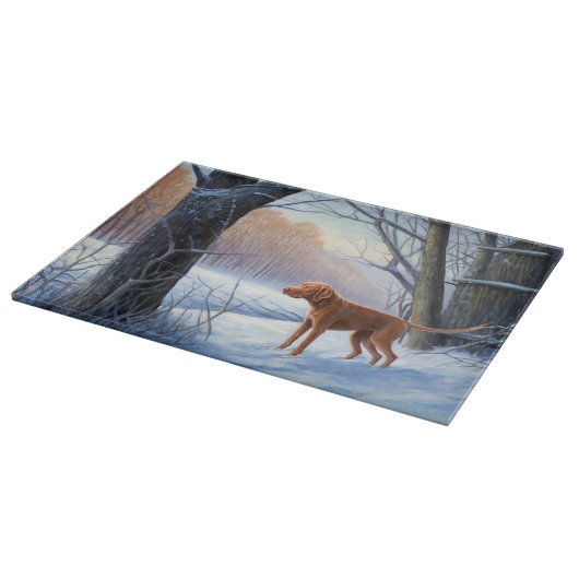 Vizla laat het sneeuwen Kerstmis Snijplank (Hoek)