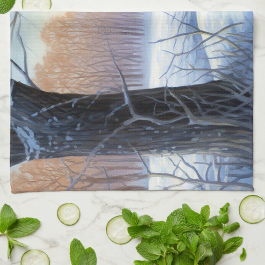 Vizla laat het sneeuwen Kerstmis Theedoek (Gevouwen)