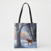 Vizla laat het sneeuwen Kerstmis Tote Bag (Voorkant)