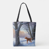 Vizla laat het sneeuwen Kerstmis Tote Bag (Achterkant)