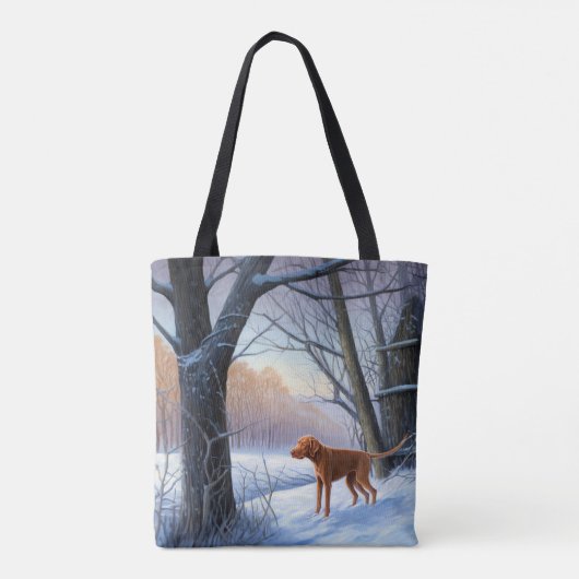 Vizla laat het sneeuwen Kerstmis Tote Bag (Achterkant)