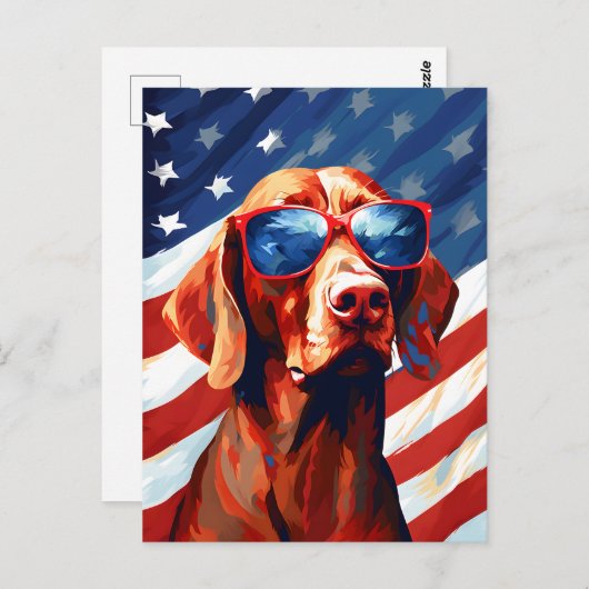 Vizsla 4 juli Onafhankelijkheidsdag Briefkaart (Voorkant / Achterkant)