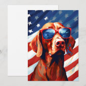 Vizsla 4 juli Onafhankelijkheidsdag Feestdagenkaart (Voorkant / Achterkant)